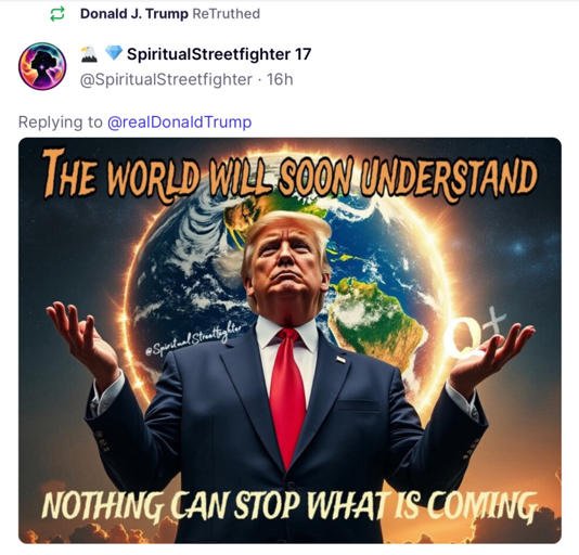 Trump reposted QAnon content Truth Social