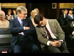 Image result for mr bean sleeping in church