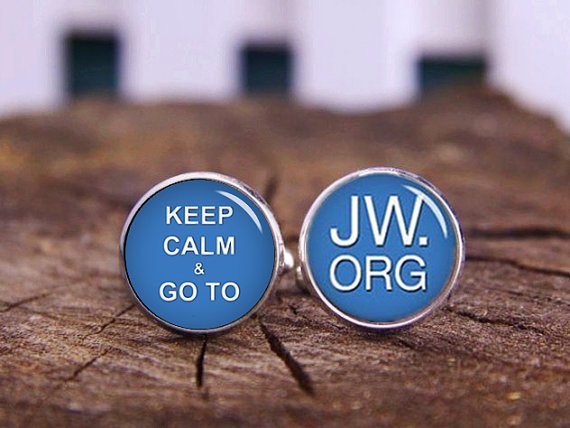keep calm and go to jw cufflinks and tie clip, custom jw cuff links, custom keep calm cufflink, jw gift ideas, jehovah witnesses cufflinks