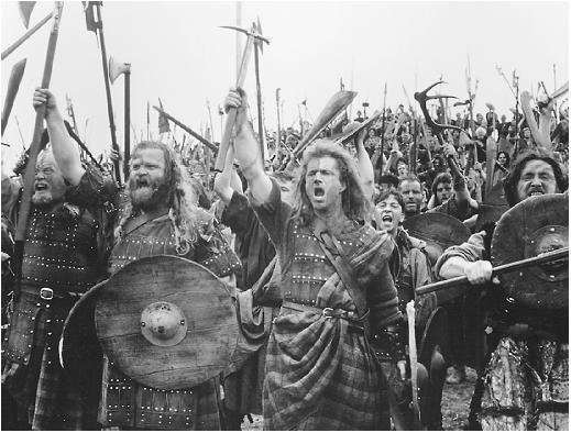 Mel Gibson in Braveheart