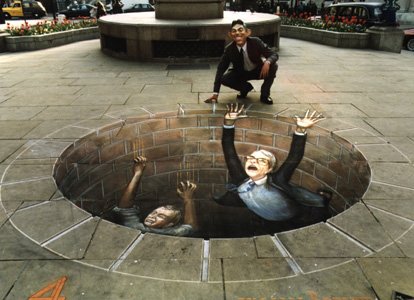 sidewalk optical illusion