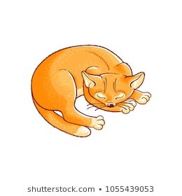 Image result for curled up cartoon cat
