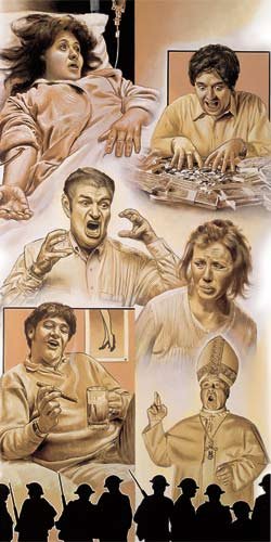 Watchtower image of worldly people