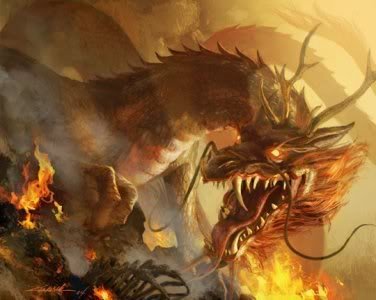 scary fire dragon
