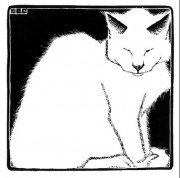 Image result for woodcut of cat in old lady's lap