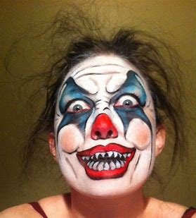 Image result for Scary Clown Halloween Makeup