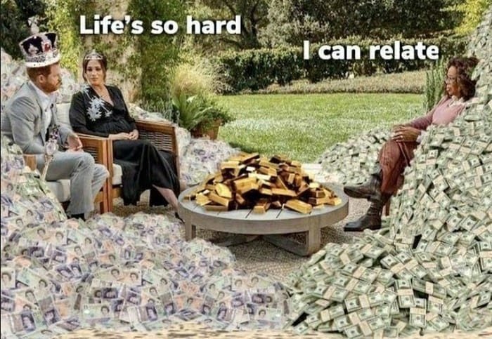 Harry and Meghan On Oprah Life's so hard and I can relate meme - United  Kingdom Memes