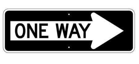 ONE WAY arrow right Sign - 12 X 36