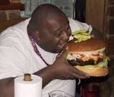 Image result for stuffing hamburge fat kid pic