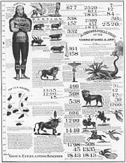 1843 prophetic chart illustrating numerous interpretations of prophecy yielding the year 1843
