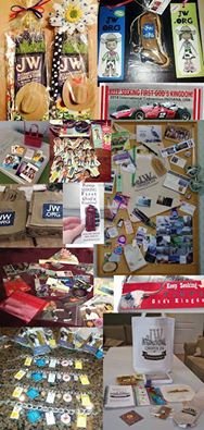 I HAVE TO WONDER:
WHY IT HAS BEEN DEEMED APPROPRIATE TO ASSIGN BROTHERS AND SISTERS IN EACH INTERNATIONAL CONVENTION CITY TO SPEND HOURS AND HOURS  MAKING SOUVENIR GRAB BAGS FULL OF KNICK-KNACKS