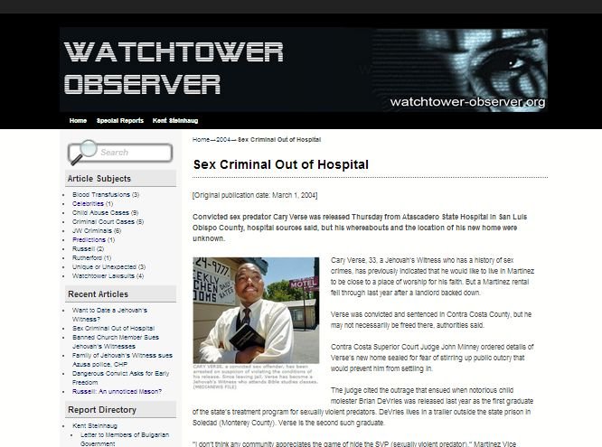 Screen grab: Watchtower-Observer.org