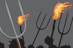 Image result for torches and pitchforks