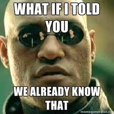 Image result for We already knew that