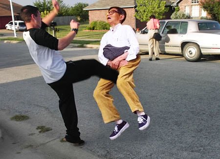 kicked in nuts