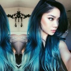 Image result for blue and black hair