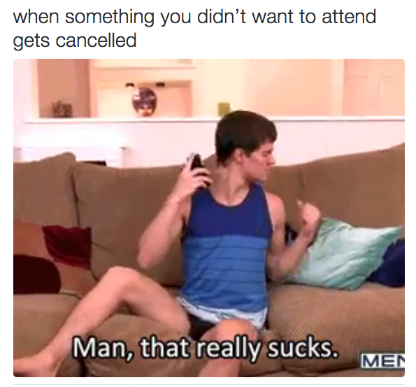 Feigning disappointment.