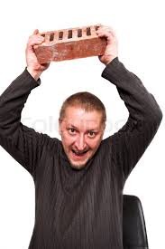Image result for Man throwing brick