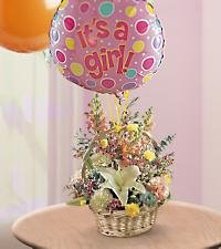 The FTD® Baby Girl Bouquet with Balloons