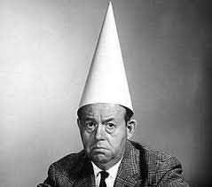 Image result for man wearing dunce cap