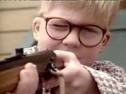 "Christmas Story" movie: Ralphie shooting BB gun