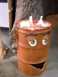 Image result for burning garbage can