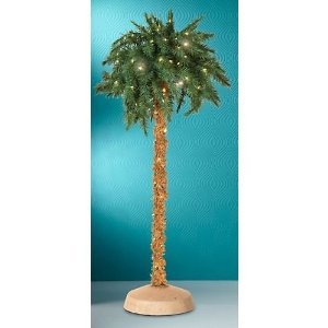 It's a palm tree, decorated with christmas lights.