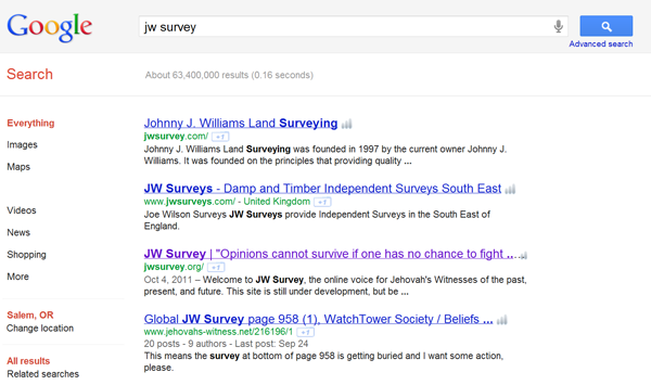 Google search results 10/20/2011