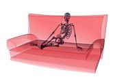 skeletons: Skeleton : on a couch stock photos