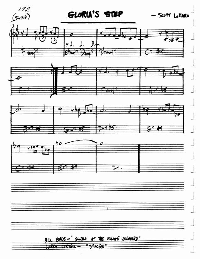 Jazz Standard Realbook chart GLORIA'S STEP